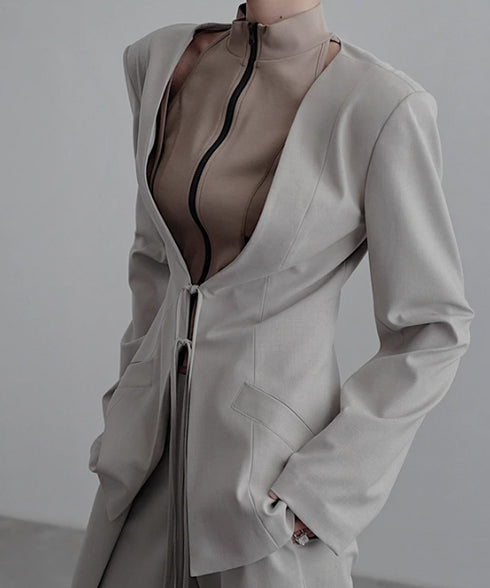 Collarless Jacket